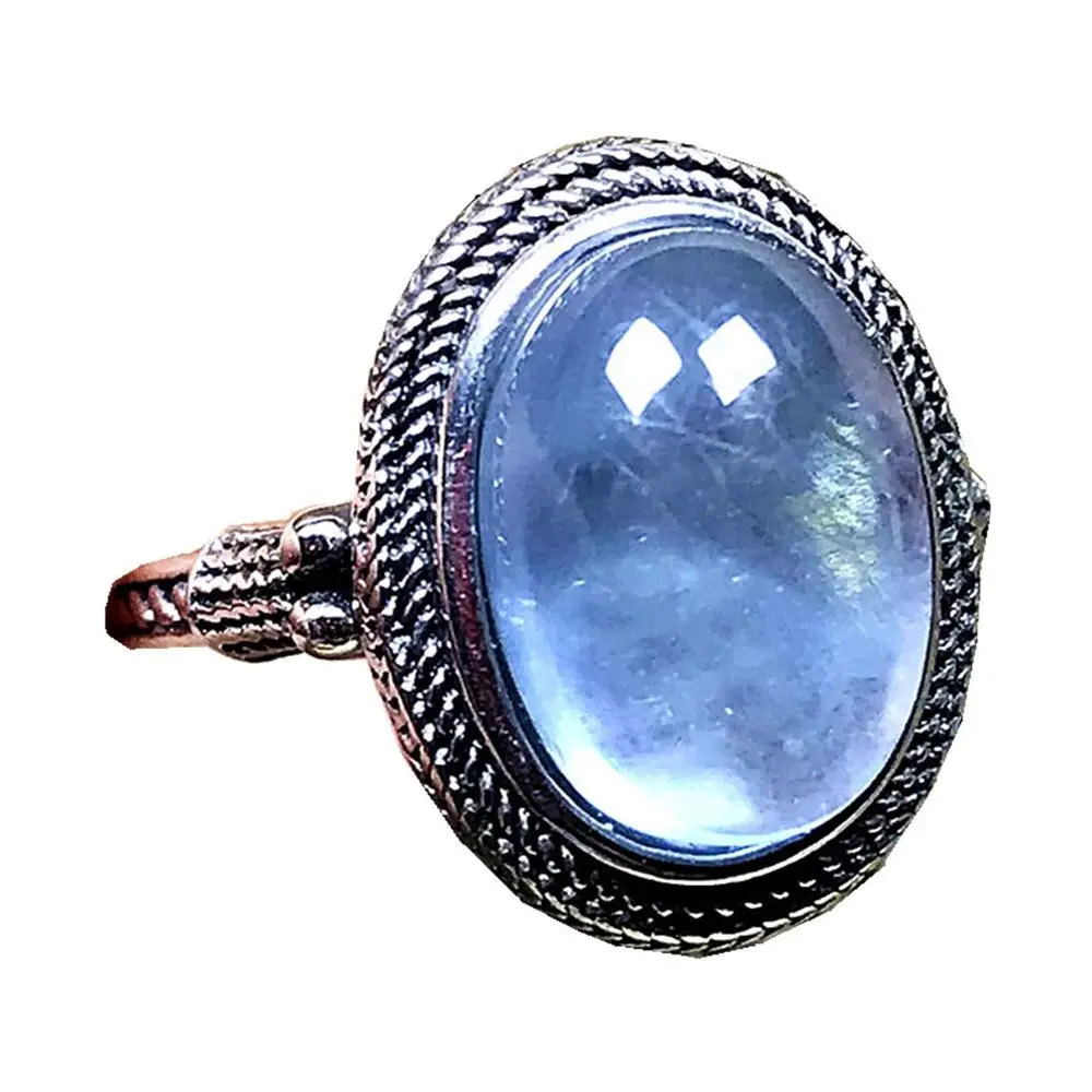 Женское и мужское кольцо из серебра 14 х10 мм с натуральным синим