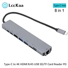 USB-концентратор типа C 3,1 на 4K HDMI-совместимый RJ45 USB SDTF кардридер PD Быстрая зарядка 8 в 1 USB-порт для MacBook Air Pro ПК концентратор