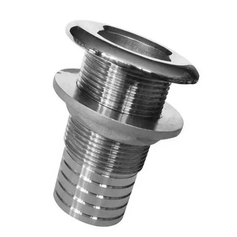 

Silver Stainless Steel Marine 316 Drain Joint Fitting For Boat Yacht 16.5mm Thru Hull 1/2" Drain Pipe Tube Hose Barb Connector