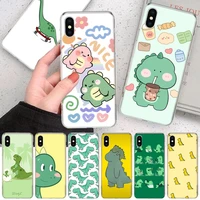 cute cartoon dinosaur phone case for iphone 11 12 13 pro max xr x xs mini 8 7 plus 6 6s se 5s soft fundas coque shell cover