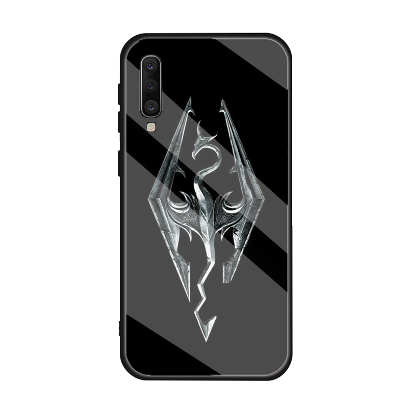 Чехол для телефона из закаленного стекла с логотипом Skyrim чехол Samsung A72 A71 A70 A51 A50 A42
