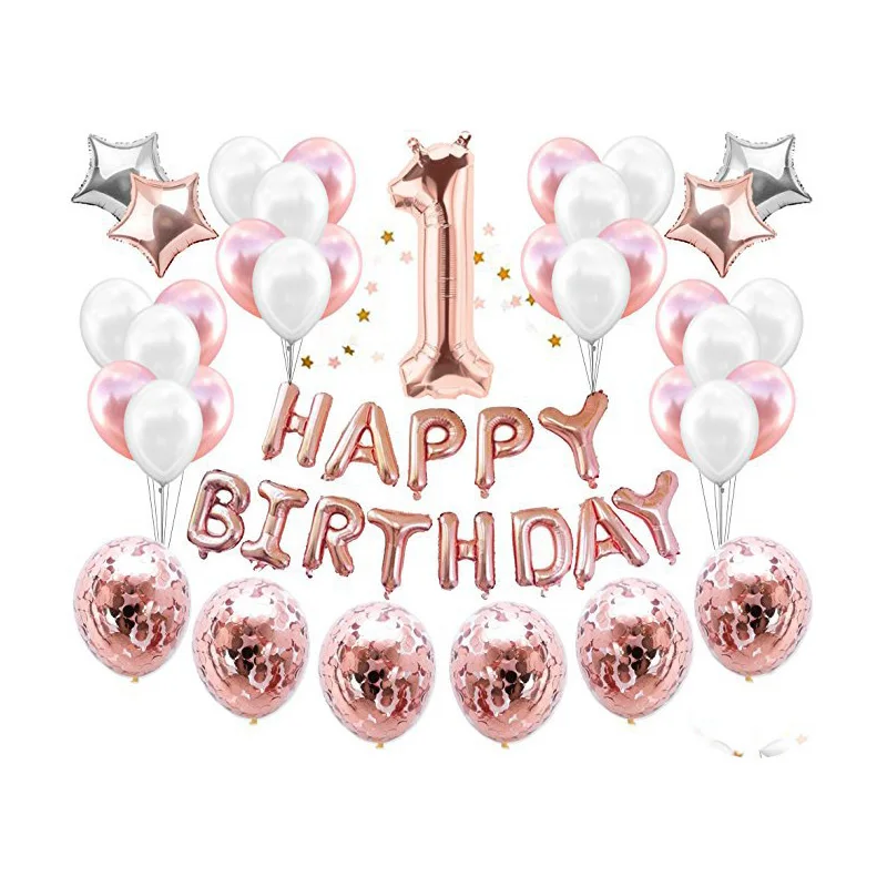 Наборы Шаров из розового золота с буквенным принтом праздничные вечерние