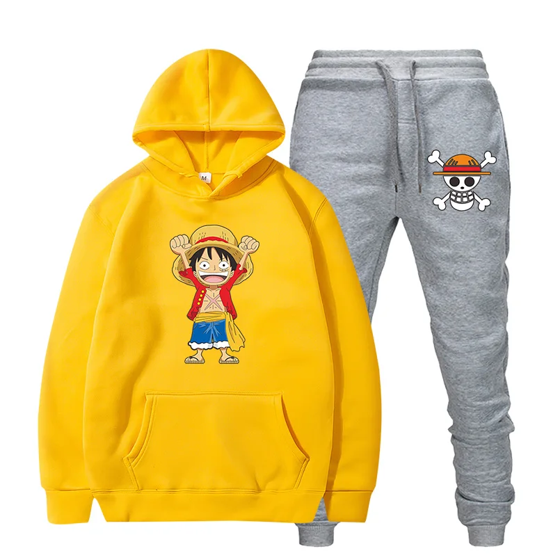 Костюм спортивный Luffy в японском стиле Харадзюку худи с капюшоном и спортивные