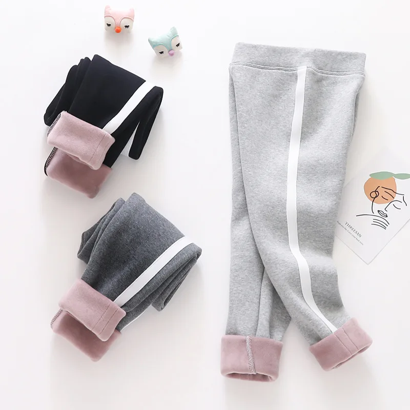 Новинка бархатные плотные зимние штаны для девочек детские теплые леггинсы в