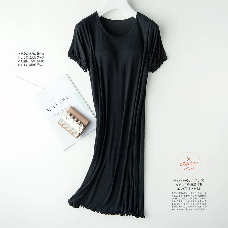 Ночная юбка с нагрудной подушкой длинная свободная коротким рукавом и