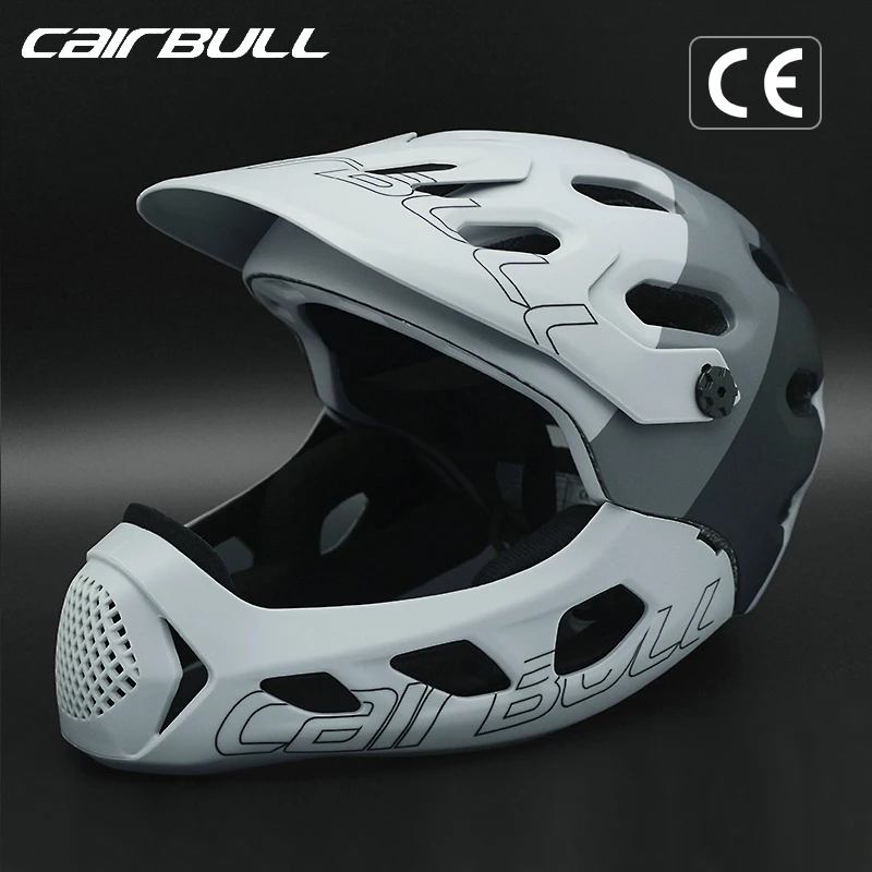 CAIRBULL Cycling Helmet Full Face Mountain Bike Helets Adult OFF-ROAD Removable Visor Chin Rest Integrally-Molded EPS Ventilated