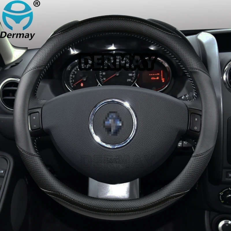 for renault duster dacia duster nissan terrano car steering wheel cover microfiber leather carbon fiber auto accessories free global shipping