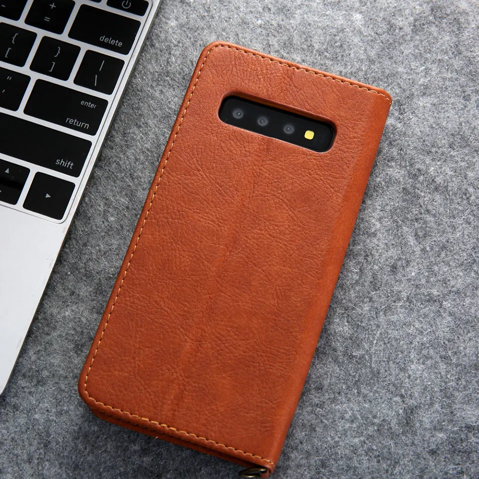 Кожаный чехол для samsung Galaxy S10 S9 S8 S7 из искусственной кожи Обложка Чехол портмоне с