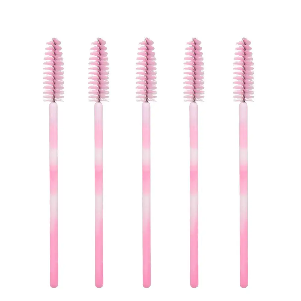 

50pcs/lot Colorful Pink Disposable Mascara Wands Applicator Lash Nylon Makeup Brushes Eyelash Extension Makeup Accessorices