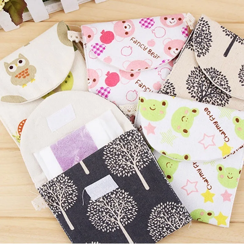 Мультяшные милые хлопковые и льняные женские гигиенические салфетки бумажное