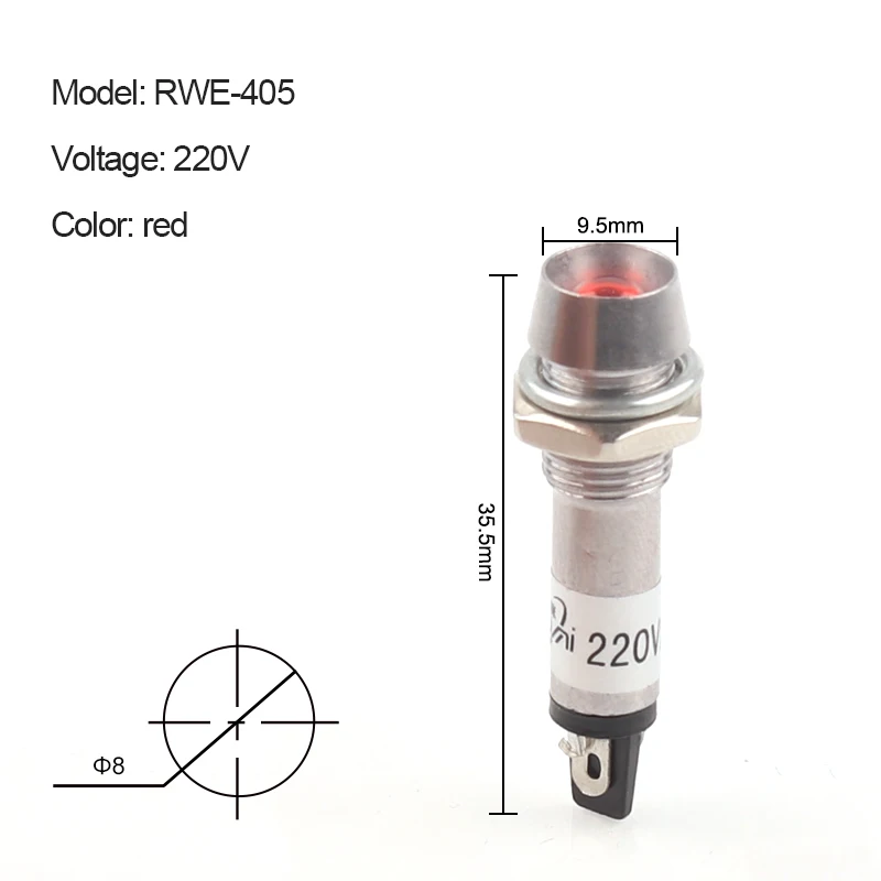 

5 шт. XD8-1 металлические индикаторные лампы 8 мм панель сигнальная лампа светодиодный сигнал выпуклая лампа 12 В 24 В 220 В 5 цветов