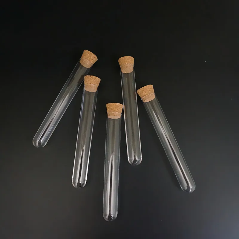 Прозрачные лабораторные пробирки из прозрачного пластика с пробками 50 шт./лот 15