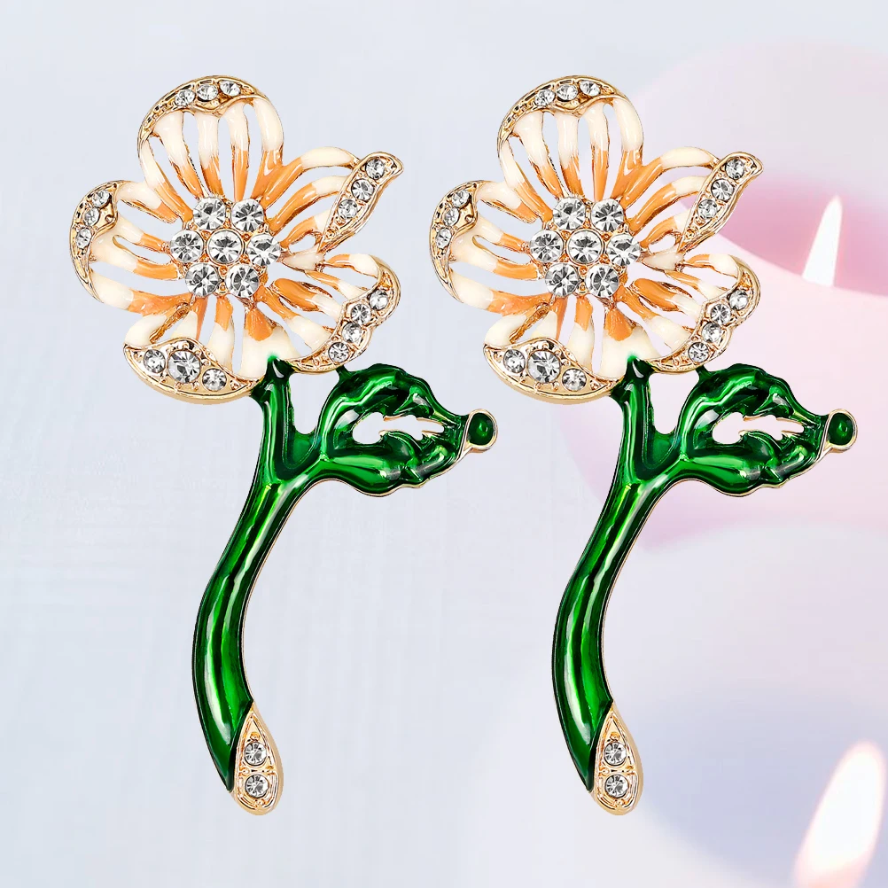 2 шт Броши Элегантная Брошь милые булавки креативный нагрудник для ткани цветок
