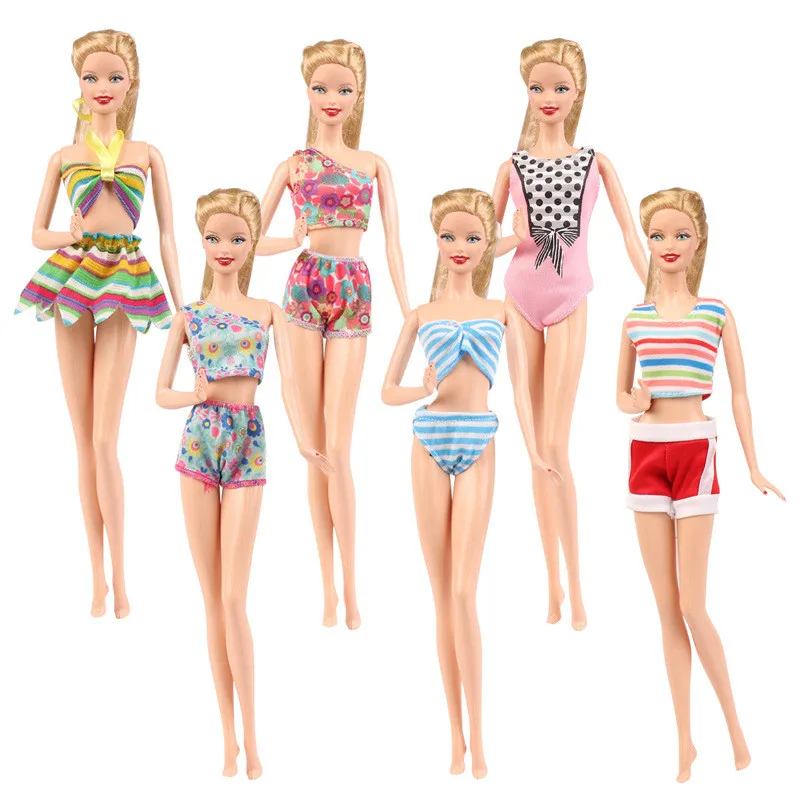 

Summer Beach Swimwear Bikini Outfits Set for 11inches Barbie BJD CD FR SD Kurhn Doll Clothes Dollhouse Role Play Accessories