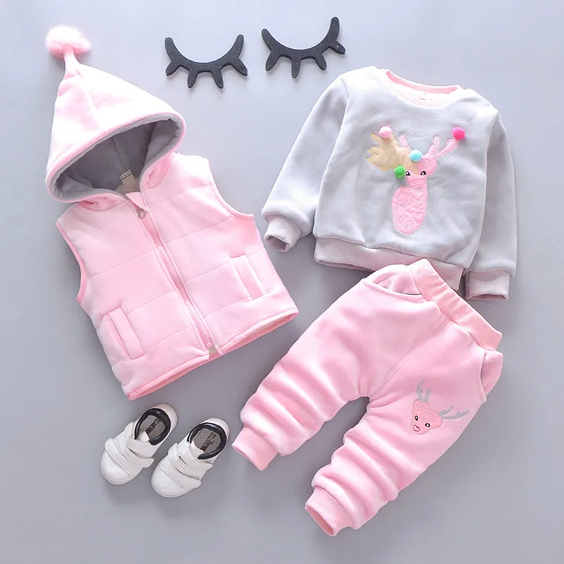

Комплект одежды для девочек и мальчиков, осенне-зимний толстовка + жилет + детские брюки, 3 предмета, детский спортивный костюм, комплекты одежды для девочек, пальто с капюшоном, костюмы
