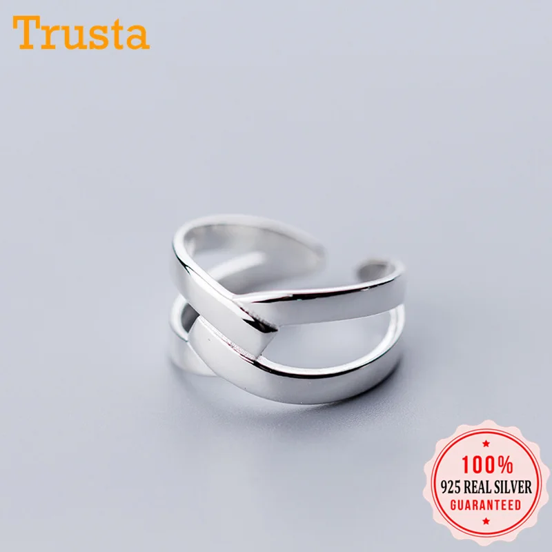 Trustdavis серебро 925 пробы модное в стиле панк с узлом коктейльное открытым пальцем