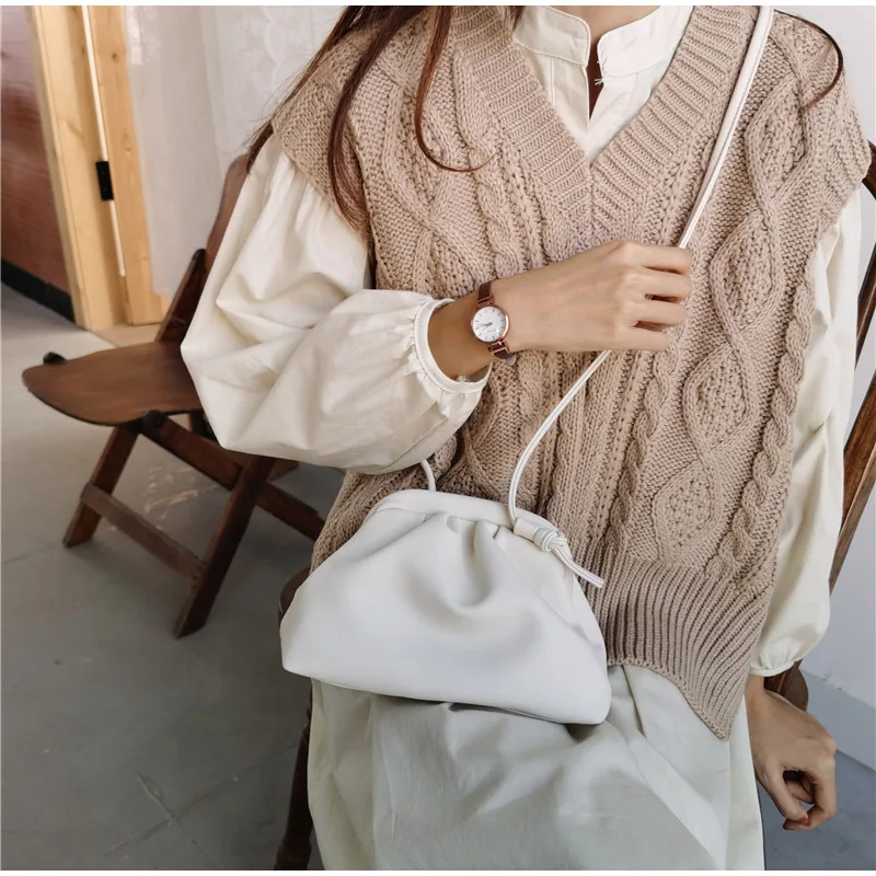 

Bags For Women 2021 New Crossbody Bags Solid Lovely Cloud Bags One-Shoulder Clip Dumplings Buns Small Cute Versatile Bags Autumn