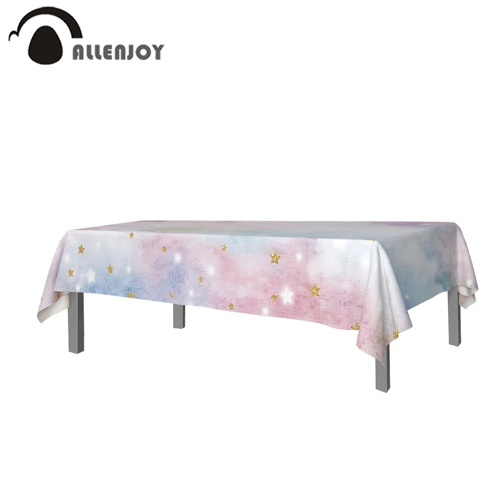 Allenjoy Watercolor Cloud Tablecloth Star Bokeh Rectangular Waterproof Home Textile Birthday Party Cloth For The Table Supplies | Дом и сад