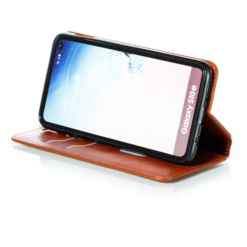 Для samsung Galaxy S10 S9 S8 Plus S7 Edge S10e X 5G ретро кожаный чехол слот для карт чехол на магните для телефона держатель телефона сумка