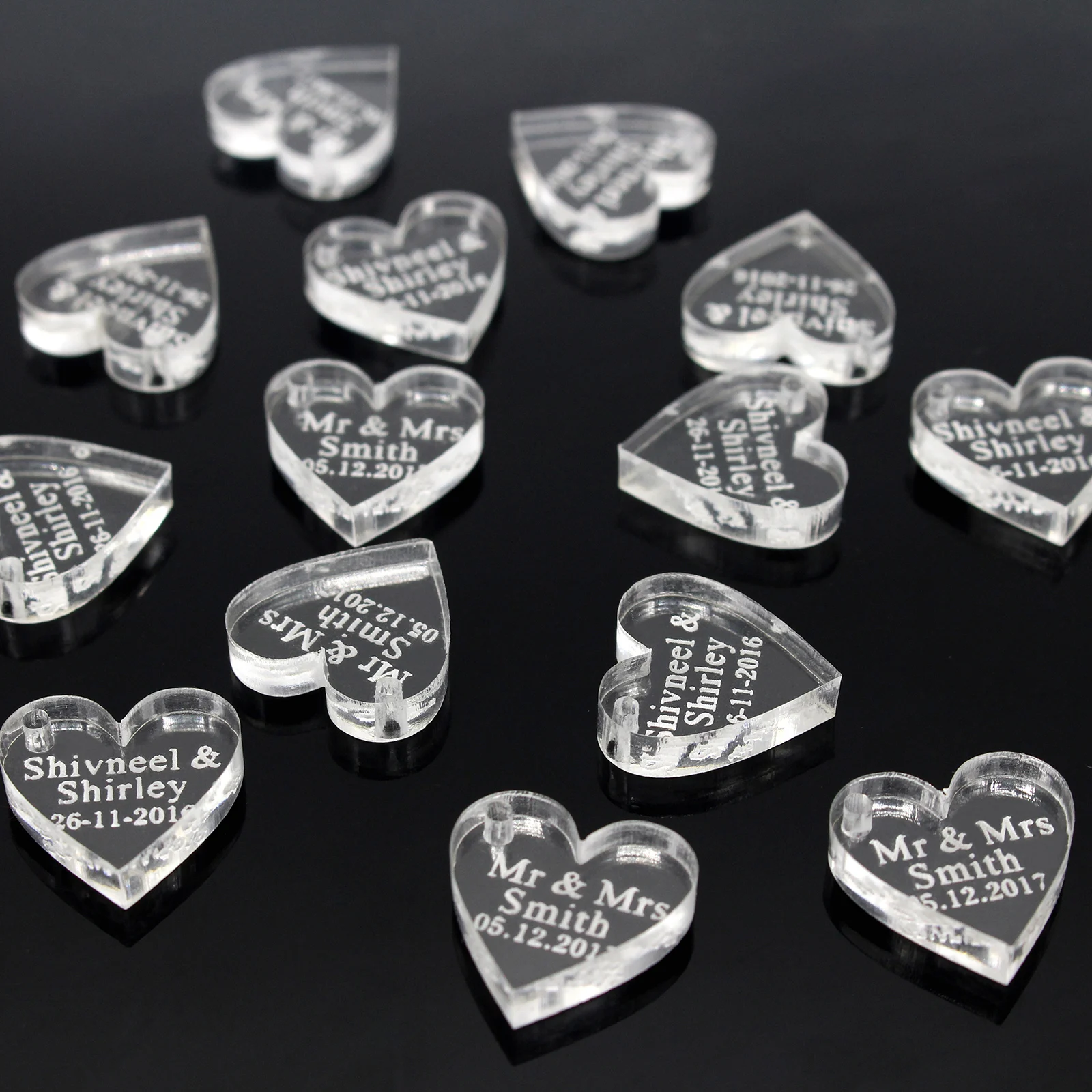 50 шт 20 мм * персонализированный детский душ ясное сердце свадебное украшение для