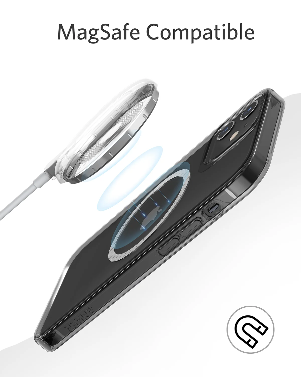 anker magnetic silicone magsafe case compatible with magsafe chargers supports magsafe wireless charging dark gray free global shipping