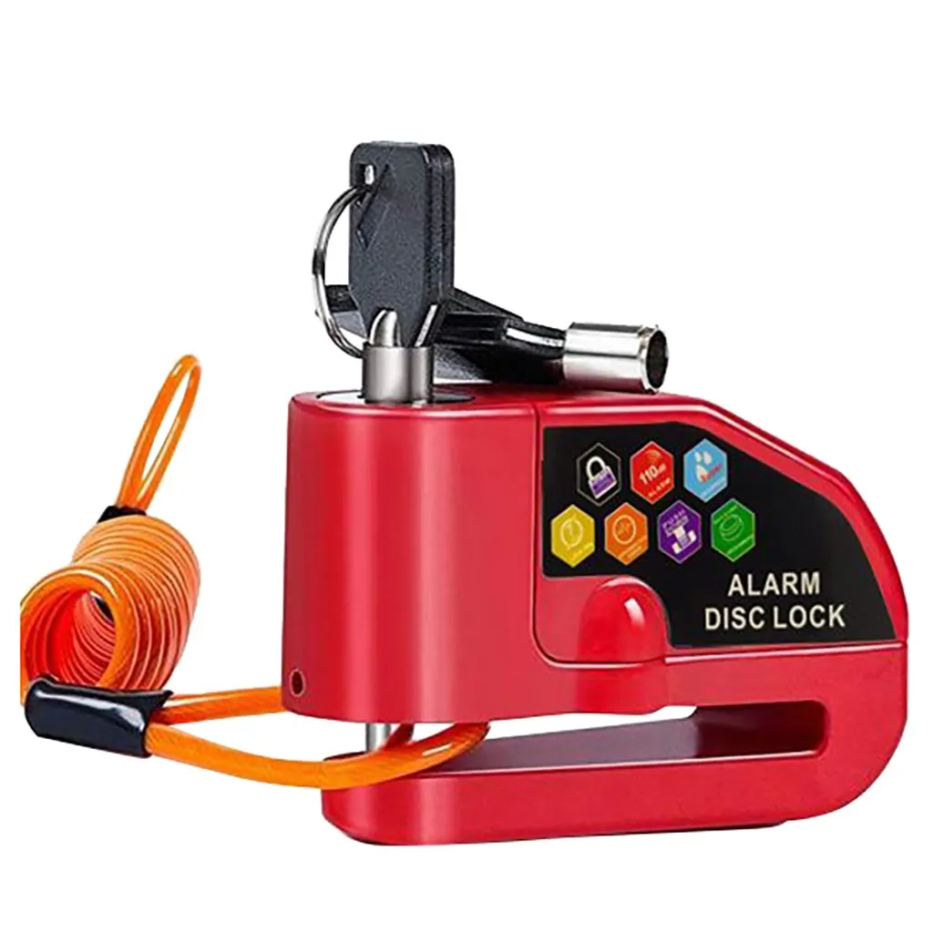 Водонепроницаемый велосипедный замок с сигнализацией прочный дисковым тормозом
