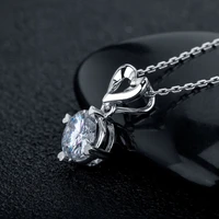 heart female love crystal pendant tanabata valentines day generous simple temperament silver necklace for women romantic gifts