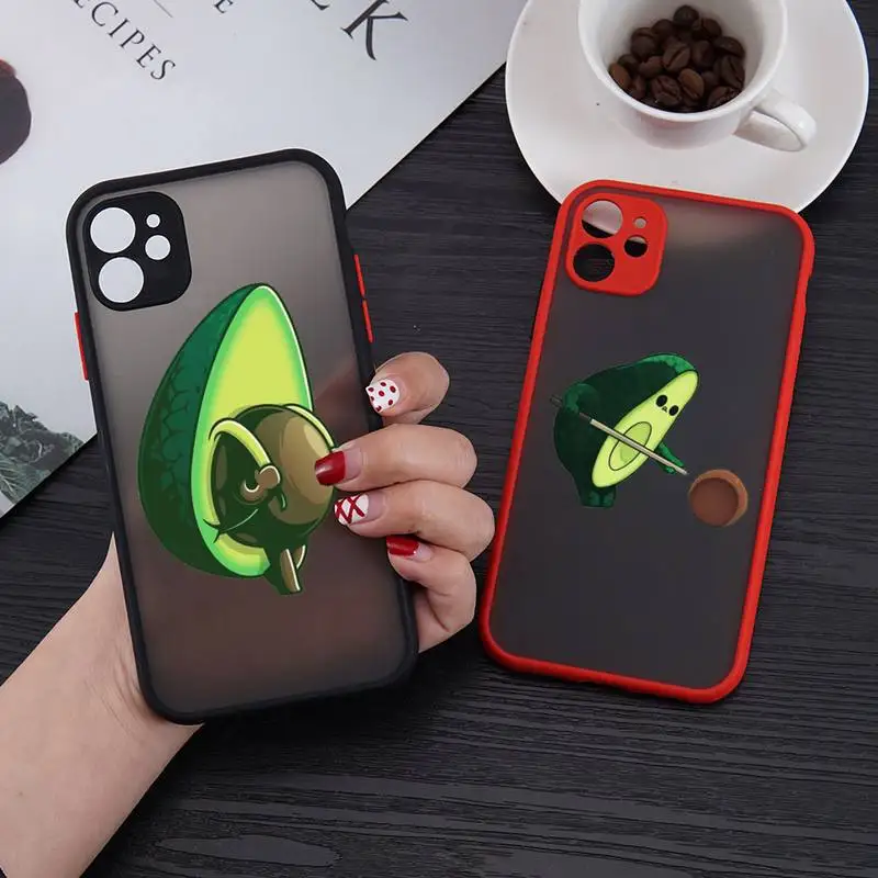 

Avocado Cartoon funny fruit Phone Case matte transparent For iphone 7 8 11 12 plus mini x xs xr pro max cover