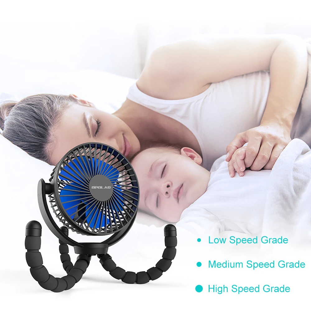 5000 мА · ч перезаряжаемый вентилятор на батарейках с гибким штативом вращающийся