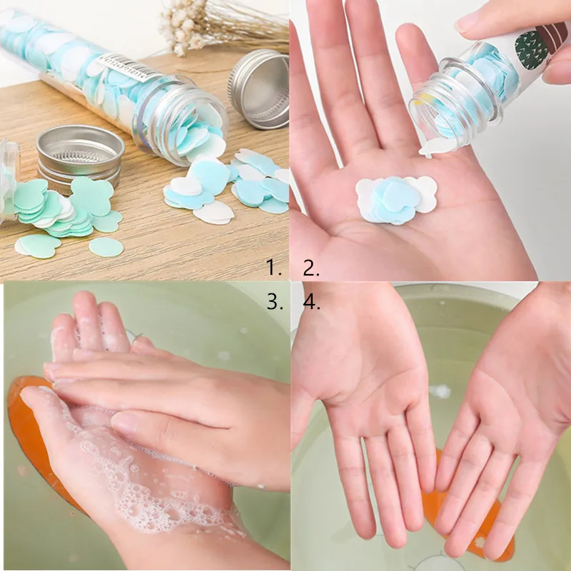 Mini Disposable Washing Hand Paper Soap Body Bath Test Tube Confetti Foaming Flower Makeup Removal For Nails | Красота и здоровье