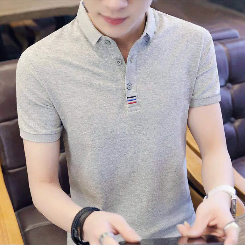 Футболка мужская с коротким рукавом приталенный силуэт хлопковая рубашка-поло