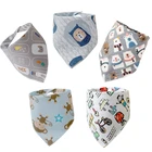 Бандана-нагрудник хлопковая треугольная, 5 шт.