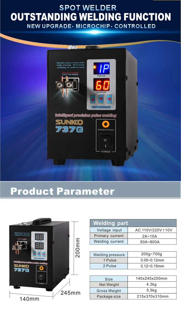 737G dual mode pedal battery spot welder pulse display bumper | Инструменты