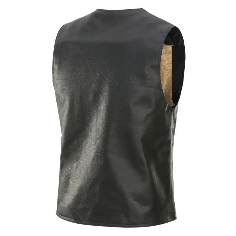 Зимний мужской жилет кашемировый утепленный кожаный однобортный приталенный в