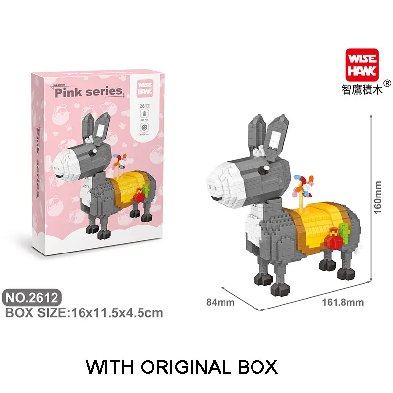 Мини-кубики Wisehawk набор для сборки Мультяшные Аниме фигурки животных 3D