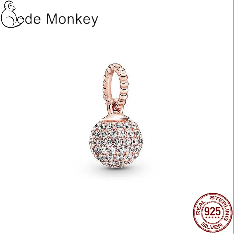 CodeMonkey Новый розовый Золотой и серебристый цвет прозрачный CZ Круглые бусины