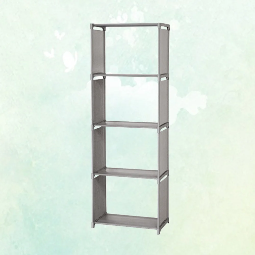 

Bookshelf Shelf Rack Storage Rack Magazine Rack Bookcase Shelving Display Shelves Storage Unit PP and Non-woven Fabric Shelf (Fi