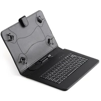 10 inch universal micro usb keyboard leather stand case cover android tablet pc bluetooth keyboard case cover folding stand