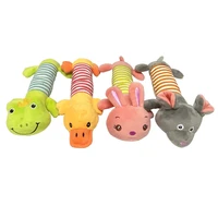 cute pet dog plush squeak sound toys funny fleece durability chew molar toy fit for all pets rabbit duck frog shape