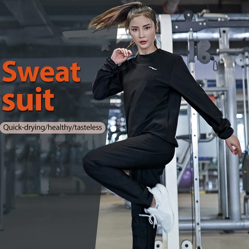 

Sweat suit long sleeve yoga pants running 2 piece sets Female gym women clothing tracksuit Plus size black outfits sportswear