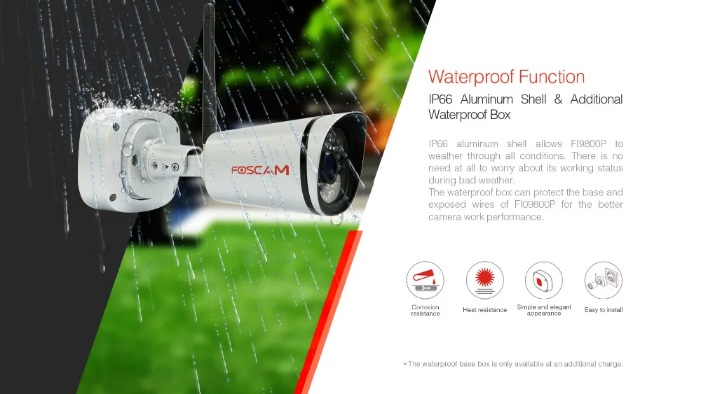 Foscam FI9800P 720P Беспроводная HD IP Bullet CCTV камера с 65 футов ночного видения-серебро
