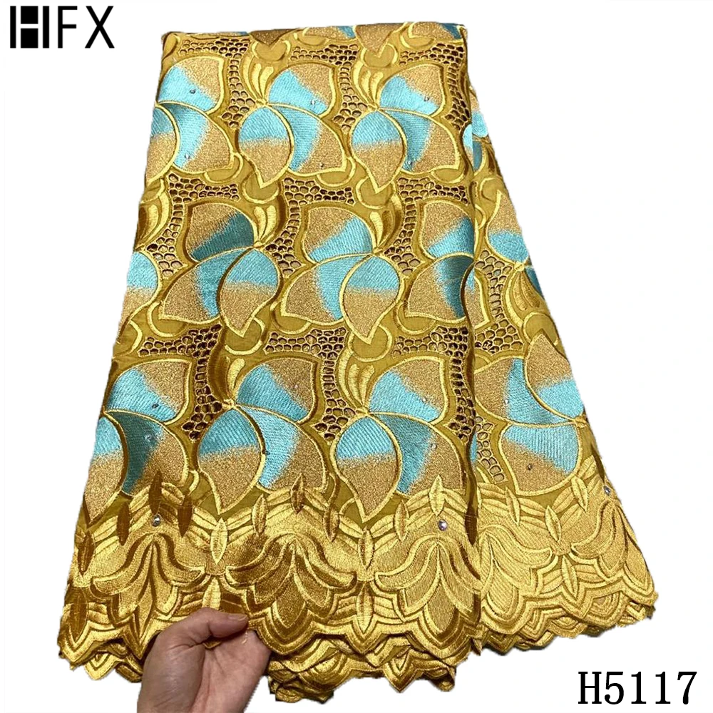 

HFX New Arrival Swiss Voile 100% Cotton Brode Cotton African Lace Swiss Voile Lace in Switzerland Embroidered Brode For Sewing