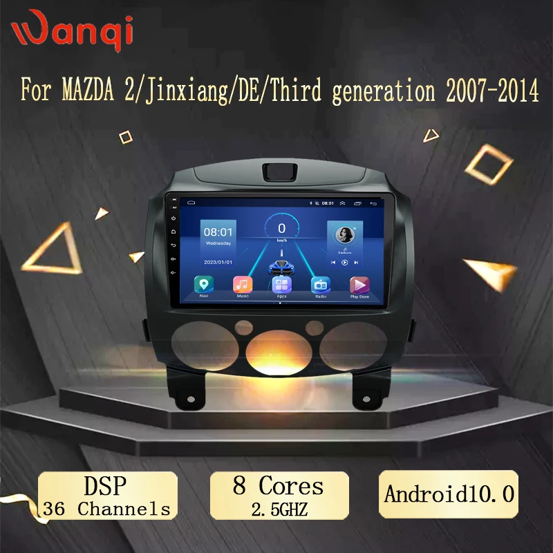 Автомобильный DVD плеер 9 дюймов Android 10 0 для MAZDA 2/Jinxiang/DE/третьего поколения 2007 2014 GPS