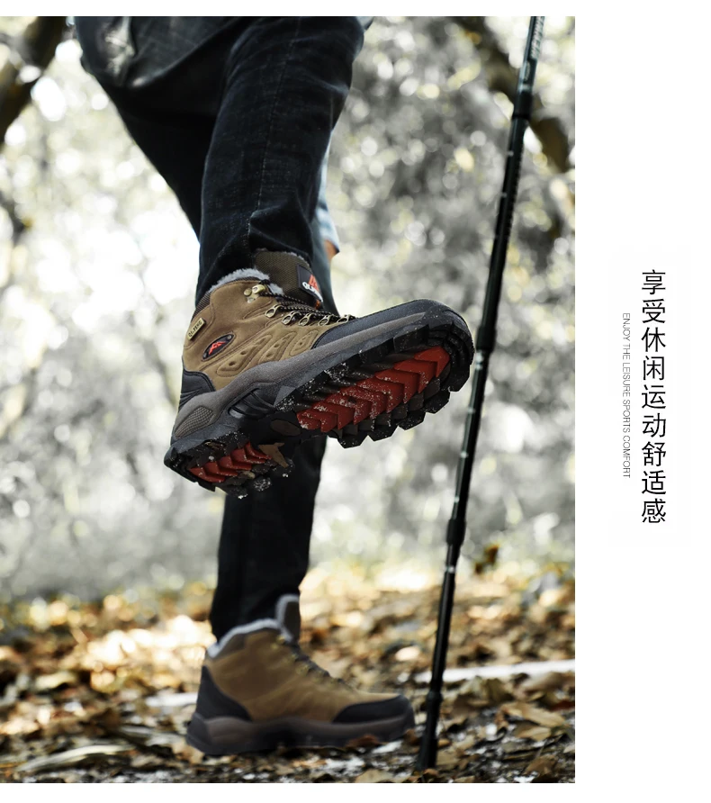 Winter Men's Ankle Boots Classic Outdoor Athletic Sneakers Athletic Shoes Women Boots Female Warm Large Size Cotton Shoes 36-48