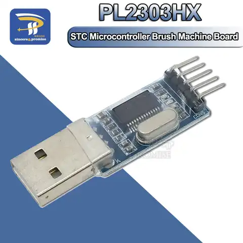 Модуль адаптера преобразователя PL2303 USB в RS232 TTL PL2303HX STC плата щетки микроконтроллера