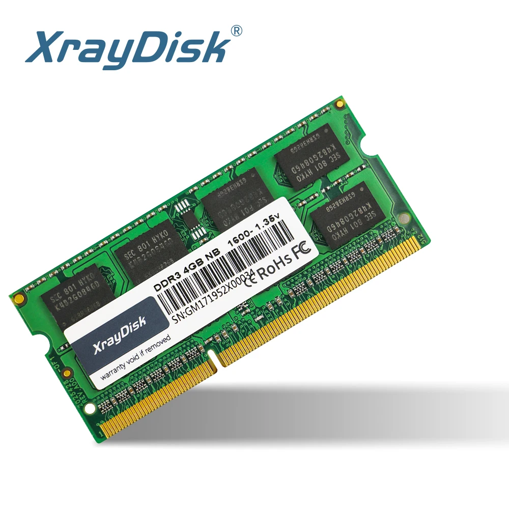Оперативная память XrayDisk DDR3 DDR3L для ноутбука ОЗУ 4 ГБ 8 1600 МГц SO-DIMM 1 35 в 204-контактный