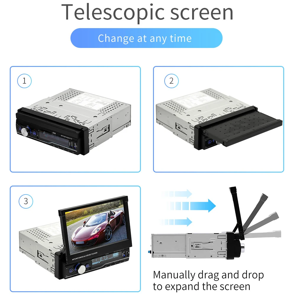 T100 7 дюймов Автомобильный стерео MP5 плеер HD сенсорный экран RDS FM AM радио Bluetooth USB AUX головное устройство Автомобильный резервный монитор 5