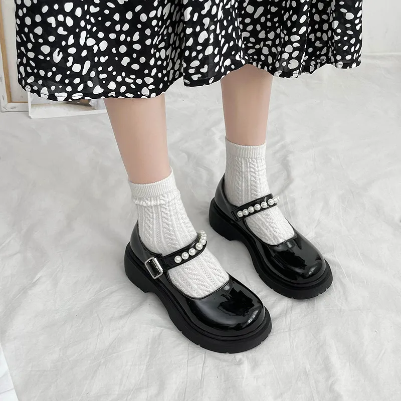 

Sweet Pearl Shoes Lolita Shoes Women Japanese Style Mary Jane Shoes Women Girls High Heel Platform Shoe College Student big size