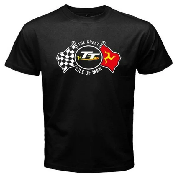 

The Great Isle of Man Flag TT Racing Logo Men's Black T-Shirt