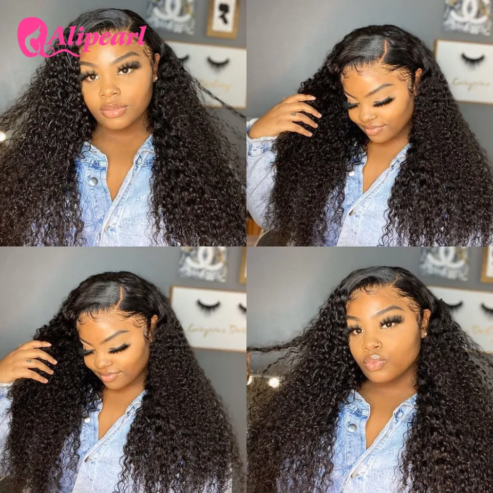 13х6 афро кудрявые человеческие волосы парик для женщин вьющиеся 180% Плотность |